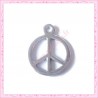 15 breloques Peace 26mm en métal argentés