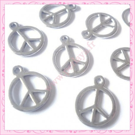 EXTRA PRIX : 10 breloques Peace argenté