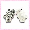 15 breloques maison argentées en métal 2.4cm