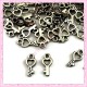 Lot de 100 breloques clefs argentées 1.6cm