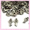  100 breloques clefs argentées 1.6cm