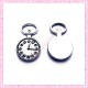  15 breloques horloge en métal argentées 2.5cm