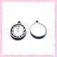  15 breloques horloge en métal argentées 2.2cm