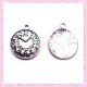  15 breloques horloge en métal argentées 2.2cm
