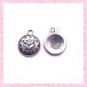  15 breloques horloge en métal argentées 1.5cm