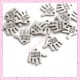  15 breloques mains "hand made" en métal argentées 1.2cm