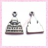  15 breloques Taj Mahal en métal argentées 2.3cm