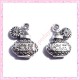  15 breloques flacon de parfum en métal argentées 1.8cm