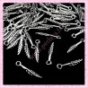  100 petites breloques plumes argentées 1cm