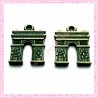  15 breloques Arc de Triomphe en métal bronze 1.8cm