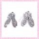  15 breloques ballerine en métal argentées 2.1cm