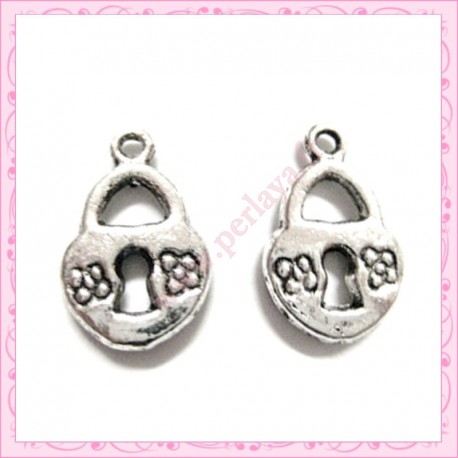  15 breloques cadenas en métal argentées 1.6cm