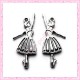  15 breloques ballerine en métal argentées 3.3cm