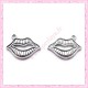  15 breloques bouche en métal argentées 2.4cm