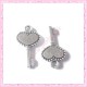  15 breloques clef en métal argentées 1.7cm