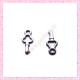  15 breloques clef en métal argentées 1.6cm
