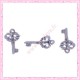 15 breloques clef en métal argentées 2.1cm