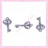  15 breloques clef en métal argentées 2.1cm