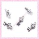  15 breloques clef en métal argentées 1.8cm