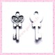  15 breloques clef en métal argentées 2.9cm