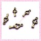  15 breloques clef en métal bronze 1.6cm