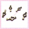 15 breloques clef en métal bronze 1.6cm