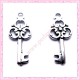  15 breloques clef en métal argentées 2.3cm