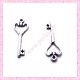  15 breloques clef en métal argentées 2.6cm