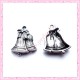  15 breloques cloche de noël argentées 2.2cm