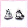  15 breloques cloche de noël argentées 2.2cm