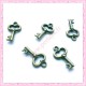  15 breloques clef en métal bronze 1.5cm