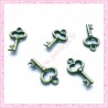  15 breloques clef en métal bronze 1.5cm