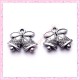  15 breloques cloche de noël argentées 1.7cm