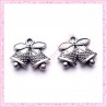  15 breloques cloche de noël argentées 1.7cm