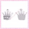  15 breloques couronne en métal argentées 2.5cm