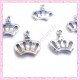  15 breloques couronne en métal argentées 1.4cm
