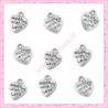  20 breloques coeur en métal argentées 1cm