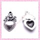  15 breloques coeur en métal argentées 1.8cm