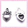  15 breloques coeur en métal argentées 1.8cm