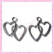  15 breloques coeur en métal argentées 2.3cm