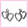  15 breloques coeur en métal argentées 2.3cm