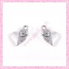  15 breloques coeur en métal argentées 1.4cm
