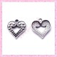  15 breloques coeur en métal argentées 1.7cm