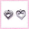  15 breloques coeur en métal argentées 1.7cm