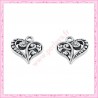  15 breloques coeur en métal argentées 1,4cm