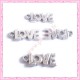  15 breloques LOVE en métal argentées 2.2cm