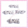  15 breloques LOVE en métal argentées 2.2cm