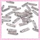 Lot de 15 breloques "made with love" en métal argentées 1.8cm