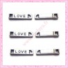  15 breloques LOVE en métal argentées 2.1cm