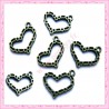  15 breloques coeur en métal bronze 1.9cm